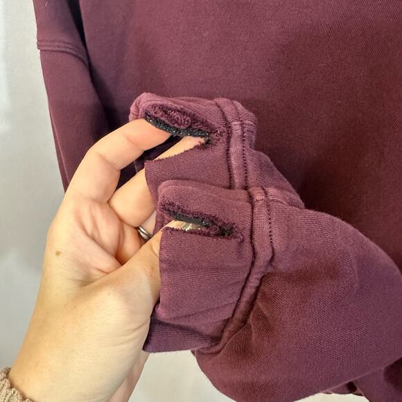 Lululemon Relaxed Cropped Hoodie Cassis Burgundy Terry Fabric 6 - Picture 4 of 6